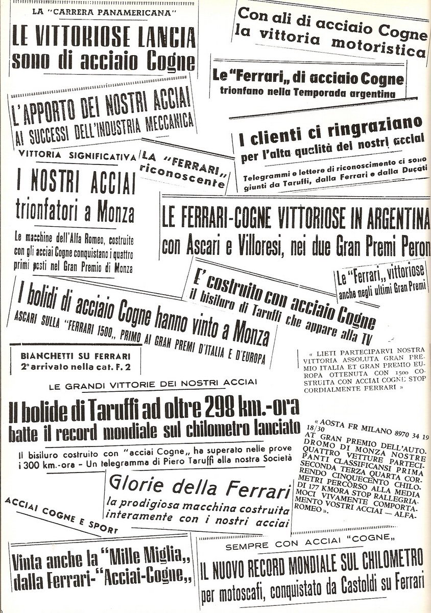 Collage Per Acciaio Da Corsa Di F Varisco Deltacogne 1987